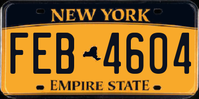 NY license plate FEB4604