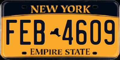 NY license plate FEB4609