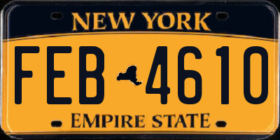 NY license plate FEB4610