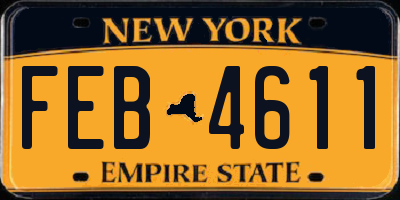 NY license plate FEB4611