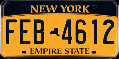 NY license plate FEB4612