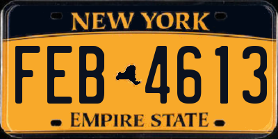 NY license plate FEB4613