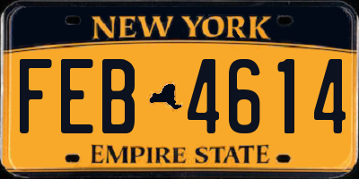 NY license plate FEB4614