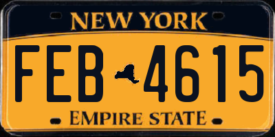 NY license plate FEB4615