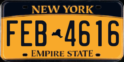 NY license plate FEB4616