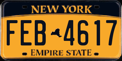 NY license plate FEB4617