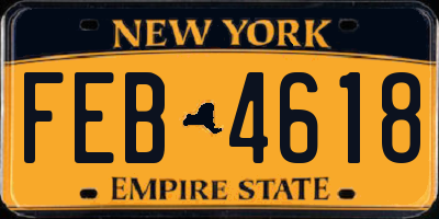 NY license plate FEB4618