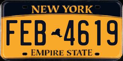 NY license plate FEB4619