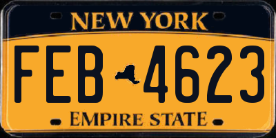 NY license plate FEB4623