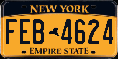 NY license plate FEB4624