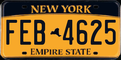 NY license plate FEB4625