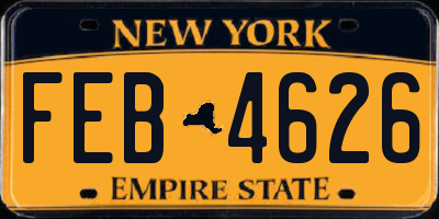 NY license plate FEB4626