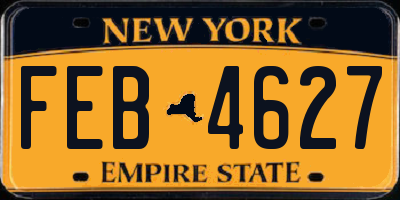NY license plate FEB4627