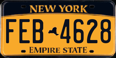 NY license plate FEB4628