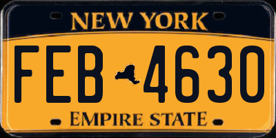 NY license plate FEB4630