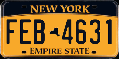 NY license plate FEB4631