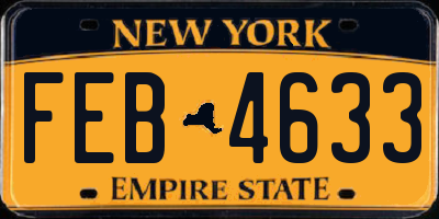 NY license plate FEB4633