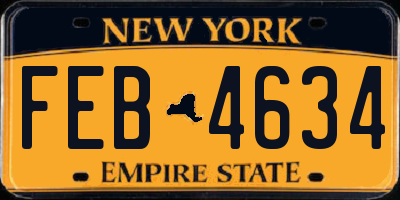 NY license plate FEB4634