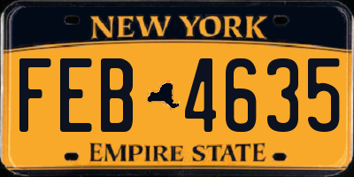 NY license plate FEB4635