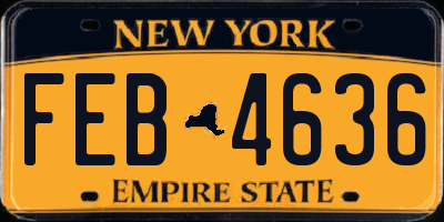 NY license plate FEB4636