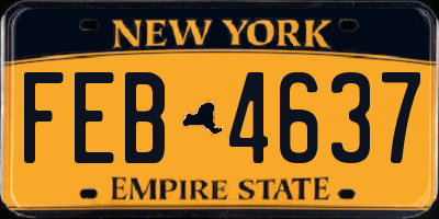 NY license plate FEB4637