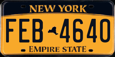 NY license plate FEB4640