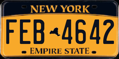 NY license plate FEB4642