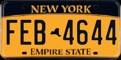 NY license plate FEB4644