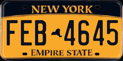 NY license plate FEB4645