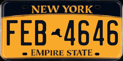 NY license plate FEB4646
