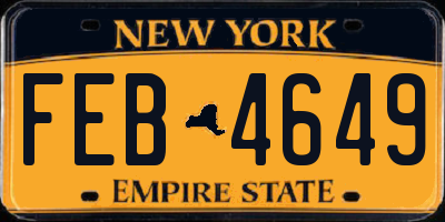 NY license plate FEB4649
