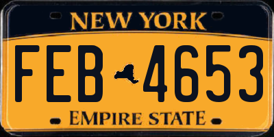 NY license plate FEB4653