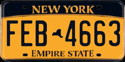NY license plate FEB4663
