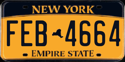 NY license plate FEB4664