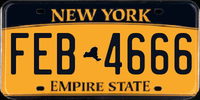 NY license plate FEB4666