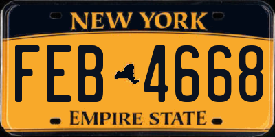 NY license plate FEB4668