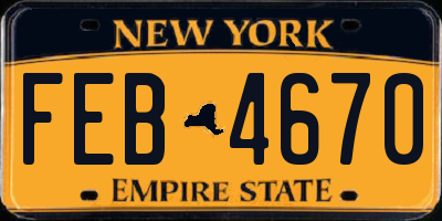 NY license plate FEB4670