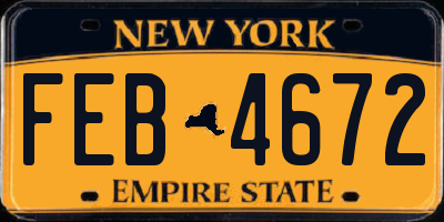 NY license plate FEB4672