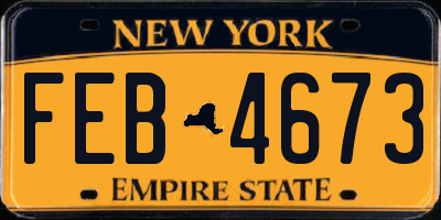 NY license plate FEB4673