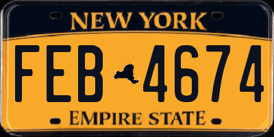 NY license plate FEB4674