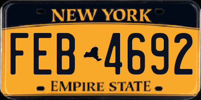NY license plate FEB4692