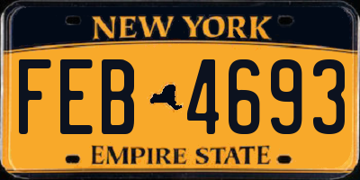 NY license plate FEB4693