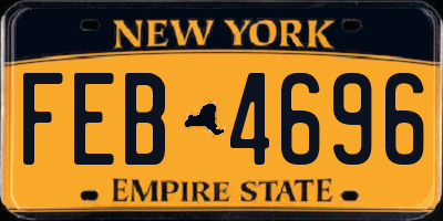 NY license plate FEB4696