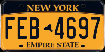 NY license plate FEB4697