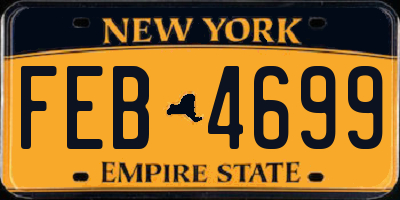 NY license plate FEB4699