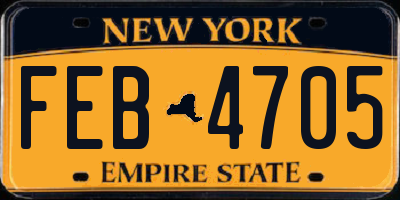 NY license plate FEB4705