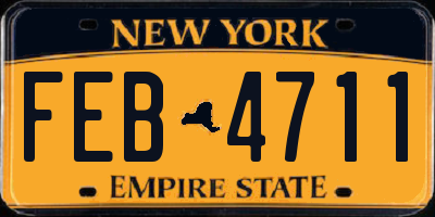 NY license plate FEB4711