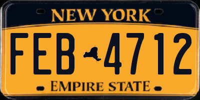 NY license plate FEB4712