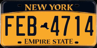 NY license plate FEB4714