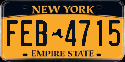 NY license plate FEB4715
